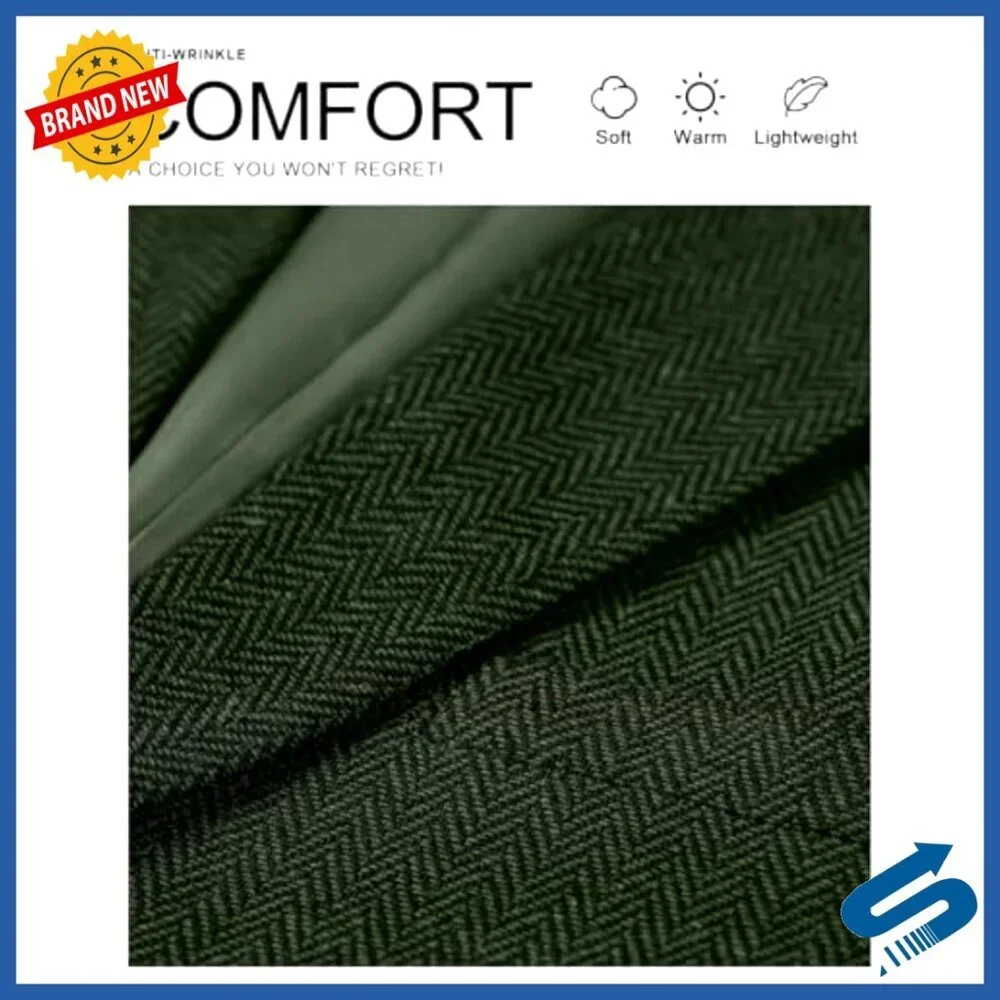 Men's Slim Fit Tweed Blazer Herringbone Sport Coat Wedding Business Casual